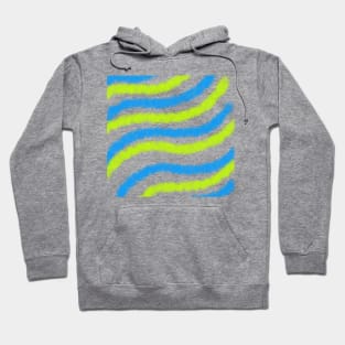 Blue green watercolor stripes art Hoodie